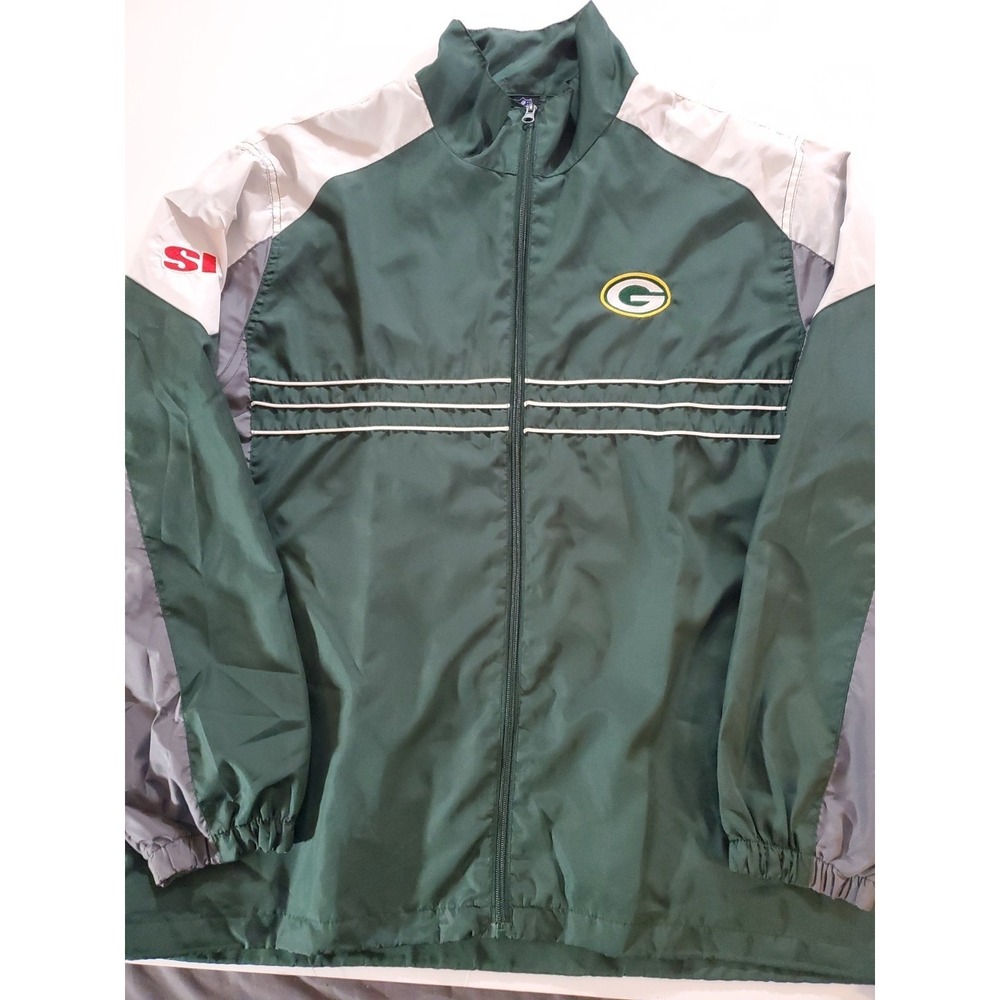 Vintage Reebok NFL Team Apparel Green Bay Packers SI Windbreaker Jacket Men's XL